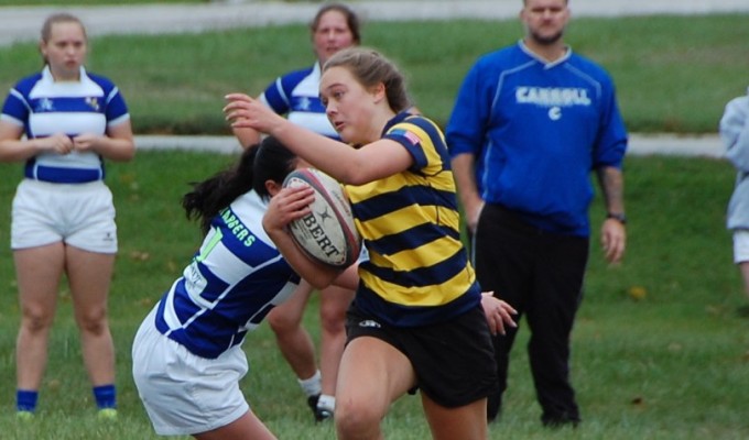 Action from this weekend's Rugby Indiana touch rugby. Photo courtesy Carmel HS Girls Rugby.