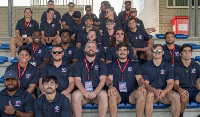 The USA U23 team at the midweek Corendon games, scouting the opposition. Ian Muir photo.