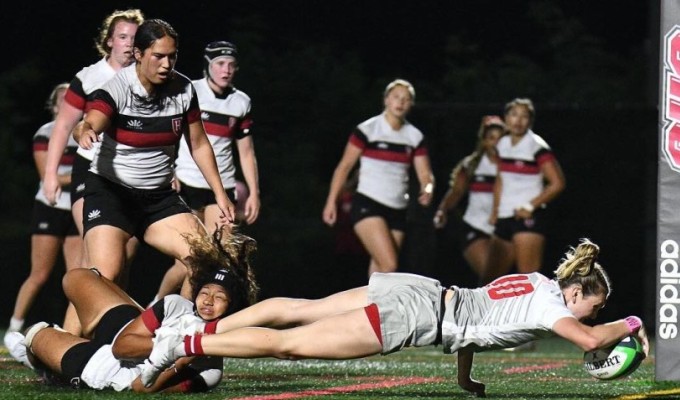 Try time for Sacred heart vs Harvard. A close loss keeps SHU near the top of the Power Ratings. Photo SHU Rugby.