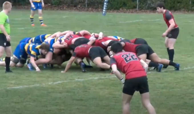 CWU and UVic pack down. Photo screen grab from video stream.