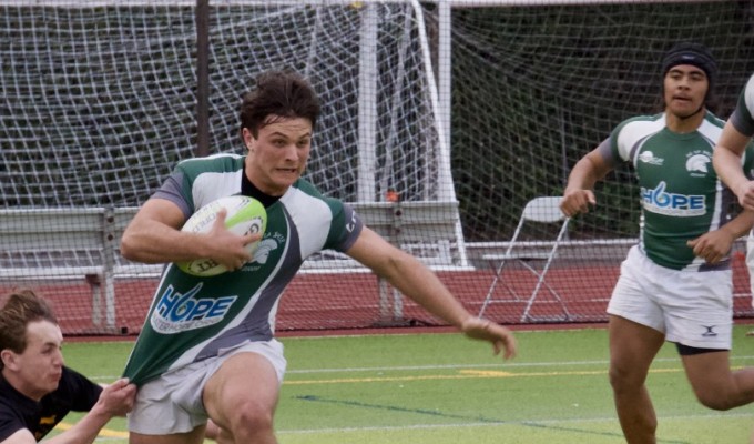 DLS center Chris Biller breaks through vs Shawnigan Lake.