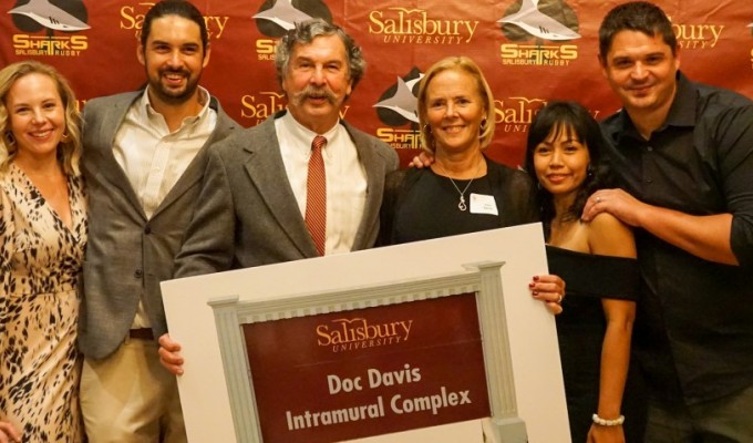 Doc Davis and his family celebrate the great honor.