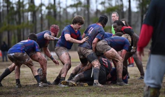 Bixby looked very good last week in the mud. Photo Bixby Rugby.
