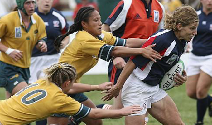 Ellie Karvoski for the USA vs Australia in the 2006 RWC. Photo World Rugby.