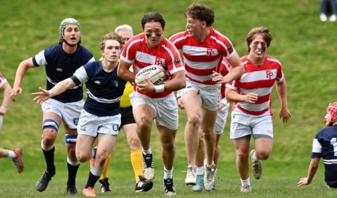 Fairfield Prep makes a move. Photo @coolrugbyphotos.