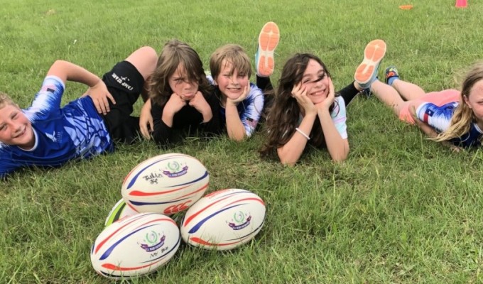 Falcon Rugby kids were pretty happy to get the Ball 4 All grant.
