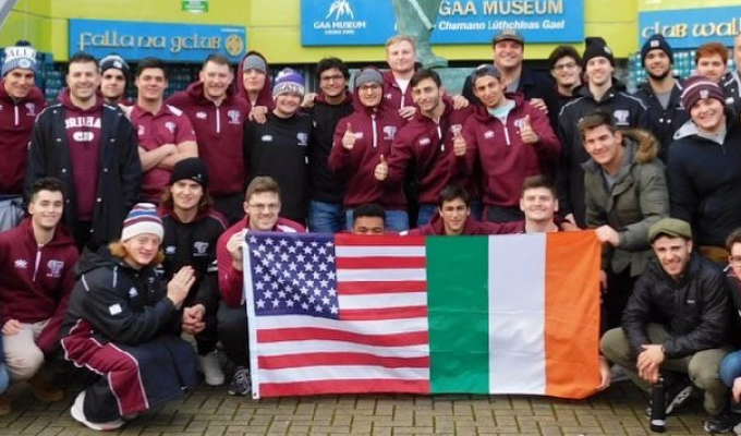 The Fordham players at Croke Park - Irish Rugby Tours.