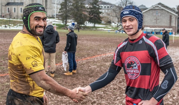 Salisbury and St. Joe's all smiles, the way it should be. Colleen McCloskey photo.