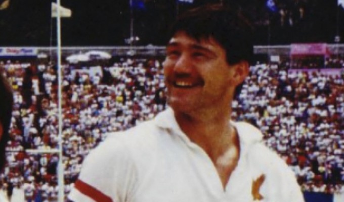 Gary Lambert at the Hong Kong 7s parade of nations.