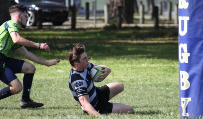 Germantown scoring against the Bayous Hurricanes. Photo courtesy Germantown rugby.