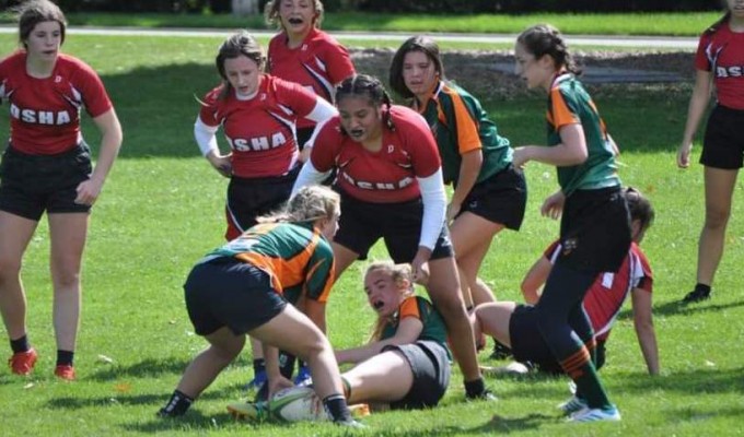 Green Bay got a try against a much more experienced DSHA squad. Photo DSHA Rugby.