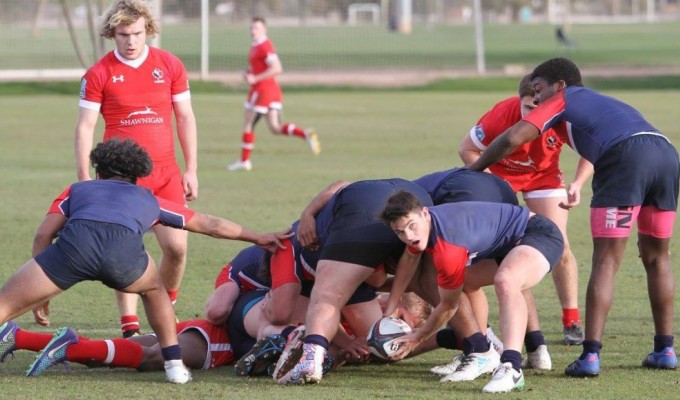 Players in the HS All American camp game between USA and Canada. Tonia Telford McPeak photo.