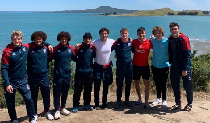 The HS All Americans on a hike together in New Zealand.