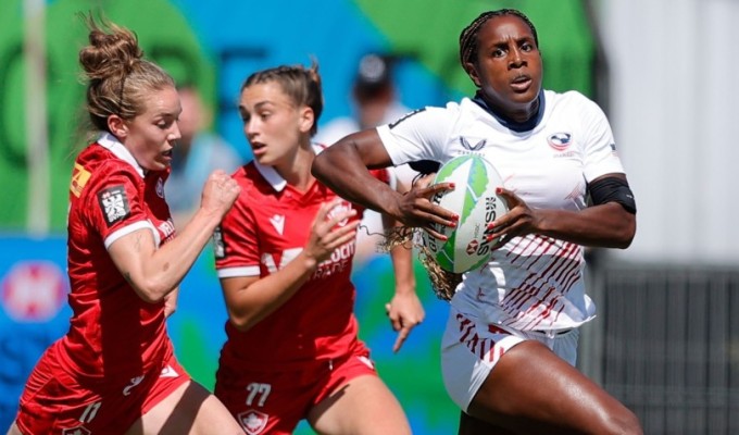 Naya Tapper knows what color medal she wants. Mike Lee KLC Fotos for World Rugby.