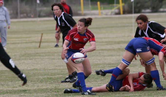 Ines Rodriguez with the USA 7s team in 2008 in San Diego, Photo Ed Hagerty.