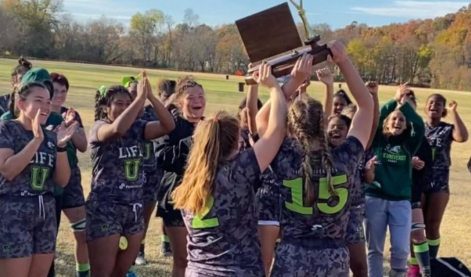 One of the nice touches from NCR is a Regional Championship trophy, so all four semifinalists get hardware. Photo Life Rugby.