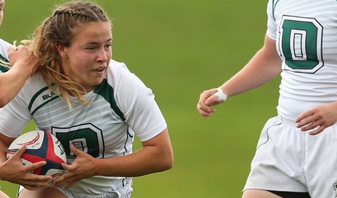 Two tries from Lilly Durbin sparked a rolling Big Green. Photo Dartmouth Athletics.