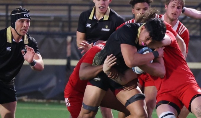 Lindenwood clashing with Arkansas State in 2023. Todd Lunow photo.