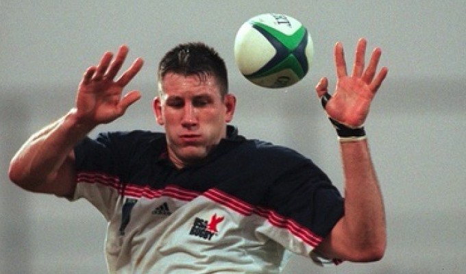 Luke Gross in action for the USA at the 1999 Rugby World Cup. Lorraine Sullivan INPHO credit.
