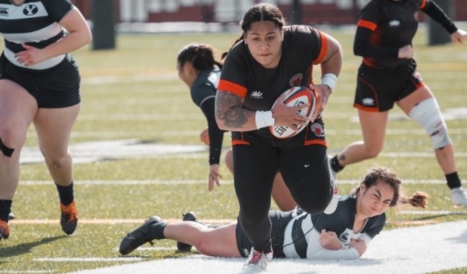 Mae Sagapolu on the charge for CWU. Photo CWU Athletics.