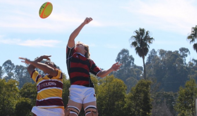 Oscar Jordan scored three tries and here goes up for the lineout.