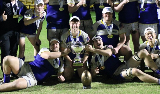 Notre Dame College doesn't exist as an institution, but they went out with an NCR D1 Men's Rugby title. Alex Goff photo.