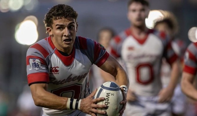 Ohio State scrumhalf Jack Dulik. Photo Ric Kruszynski /. OSU Rugby.