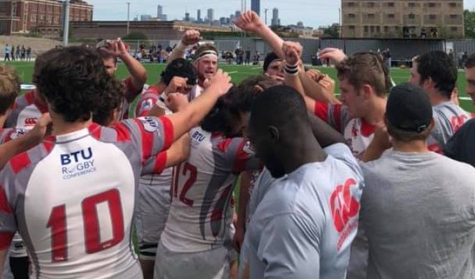 Ohio State huddles up. Does anyone at World Rugby know the influence Ohio State athletics has in college sports?
