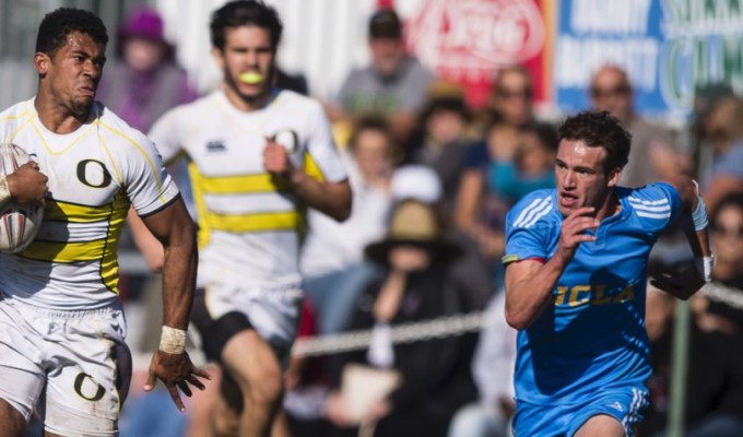 Oregon against UCLA in the 2017 West Coast 7s. David Barpal photo.