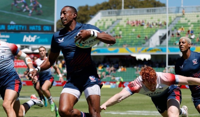 Perry Baker off for another try. Mike Lee KLC fotos for World Rugby.