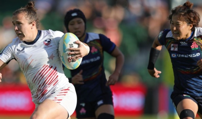 Kristi Kirshe has hit her try-scoring form quickly. Mike Lee KLF fotos for World Rugby.