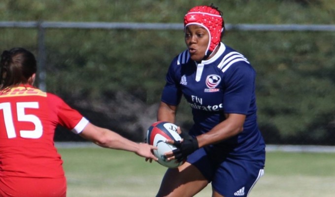 Phaidra Knight for the USA against Canada. Photo USA Rugby.