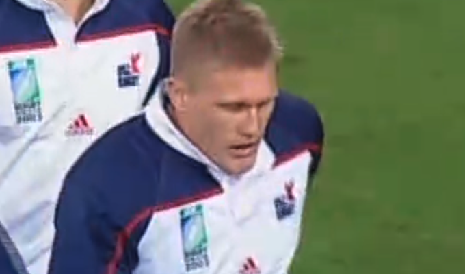 Eloff during the 2003 Rugby World Cup. Screen capture from video footage. 