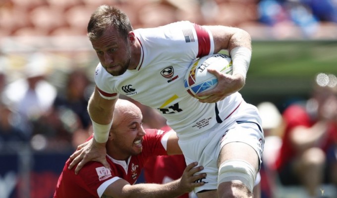 Ben Pinkelman charges ahead against Wales. Mike Lee KLC Fotos for World Rugby.