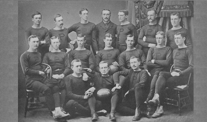 The 1877 Princeton football - or rugby - team.