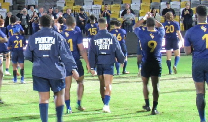 Principia players thank their fans. Alex Goff photo.