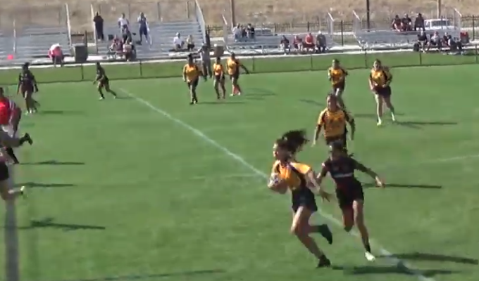 Provo on the breakaway. Photo from Utah Youth Rugby's Youtube Coverage.