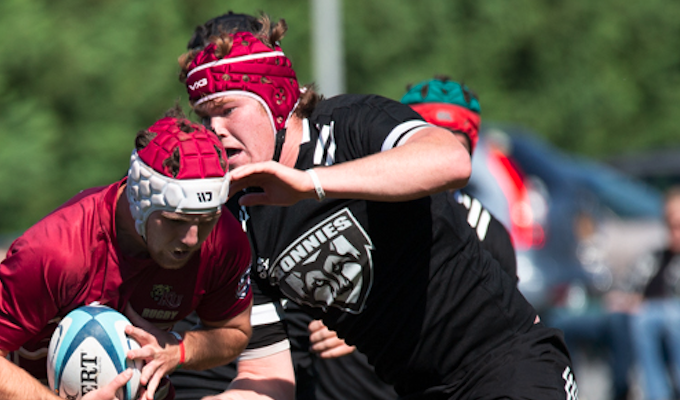 Rick Rose making a tackle against Kutztown. Nathan Lewis photo.