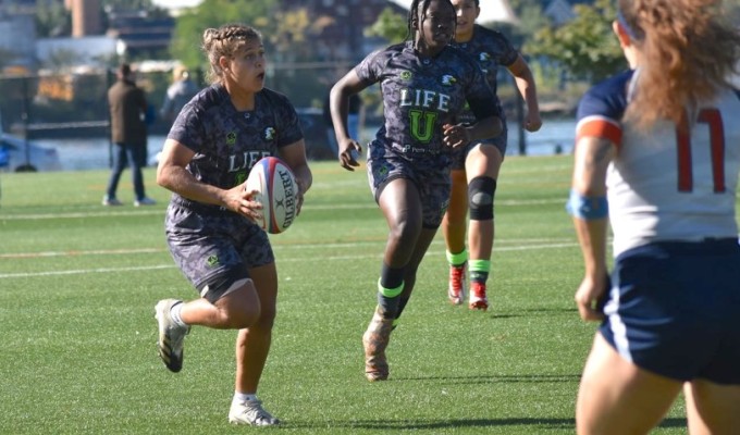 Open field or in tight play Saher Hamdan gets the job done. Photo Life University Athletics.