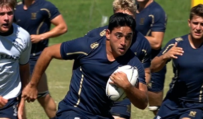 Sai Fautano scored a key try for Navy. Photo Bill MacLaney.