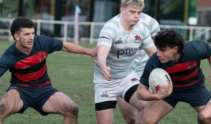 Saint Mary's vs Cambridge. The 1sts and 2nds were both within a try. Photo Sandi Allan.