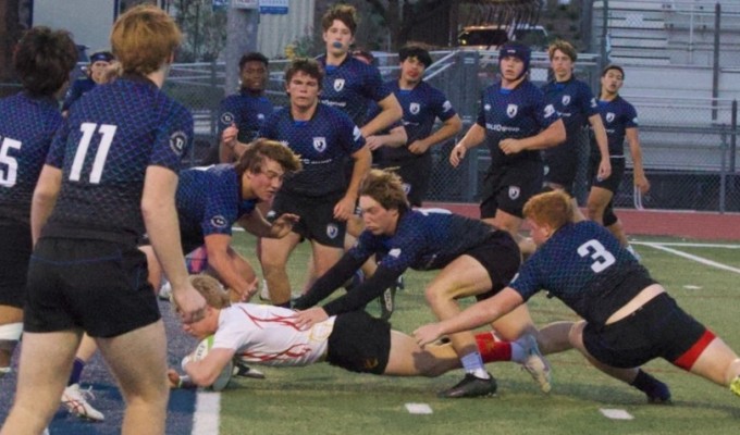 Spencer Huntley scored the first of his three tries. Chris Beach photo.