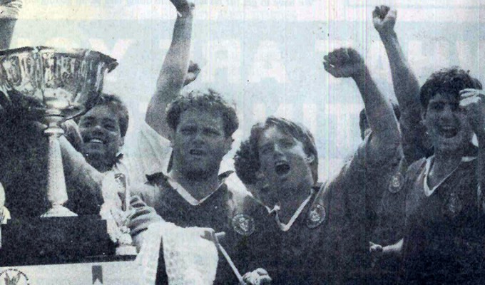 Chris Lippert (second from left) and the national champion San Diego State Aztecs.  Photo SDSU Rugby.