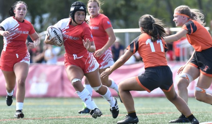 Jasmin Quinones fends off some Princeton attention. Greg Vasil photo.