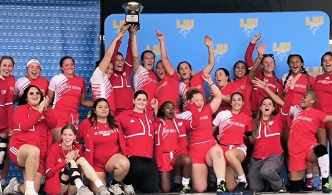 Trophy time for the Pioneers. Alex Goff photo.