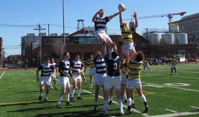 Marty Leniham steals a La Salette lineout for St. Ignatius. Photo Alex Goff.