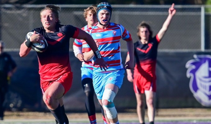 Jameson Beatty on his way to scoring. Eric Davis photo.