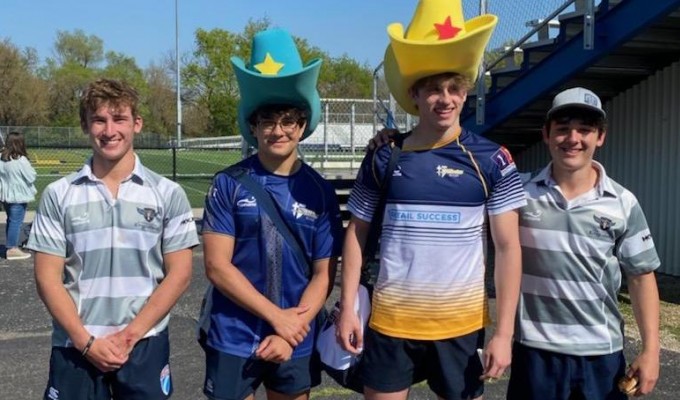 Top players from each team got jerseys and ... hats (?).