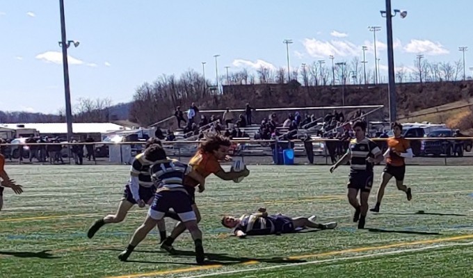 Charlotte goes in for one of their six tries. Photo Alex Goff.