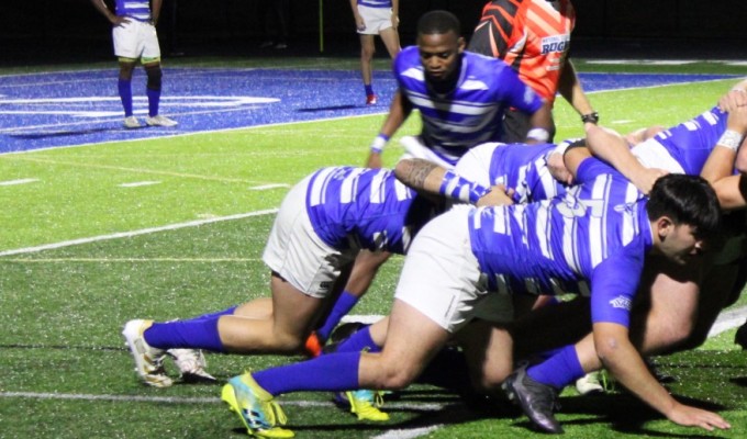 Thomas More scrum from an earlier game. Alex Goff photo.